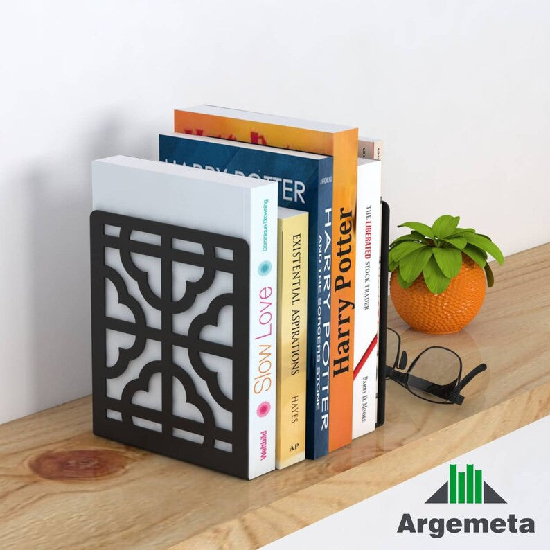 Metal Bookends, Reading Rack Decorative Wall Art, Book Stand Holder, Bookends Home Decor, Silhouette Art Gift Bookends
