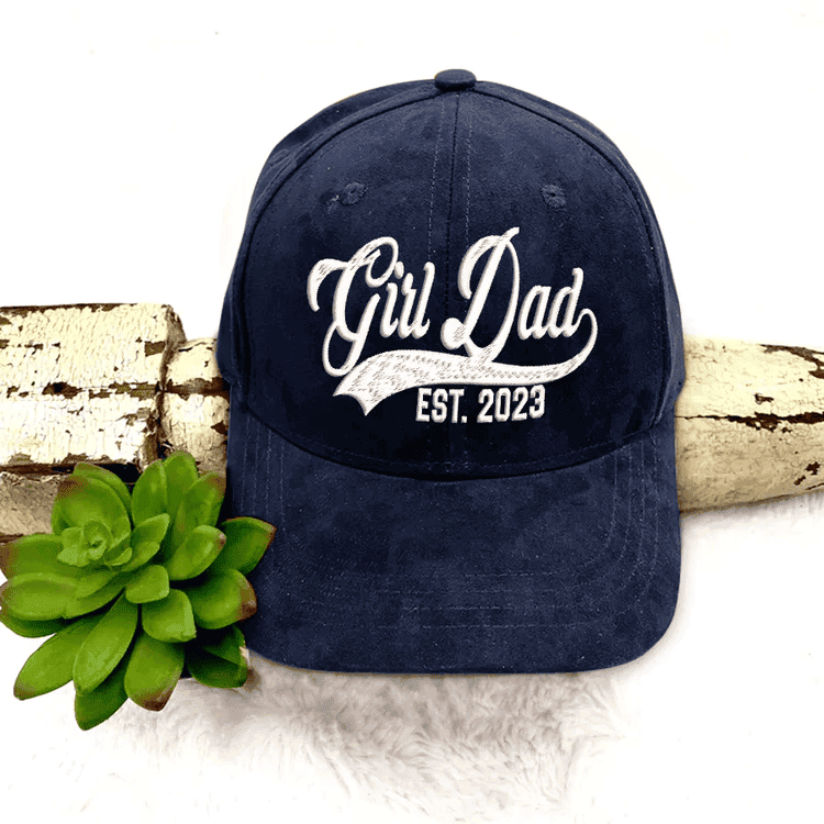 Personalized Girl Dad Est 2023 Embroidered Cap Custom Birthday Gift