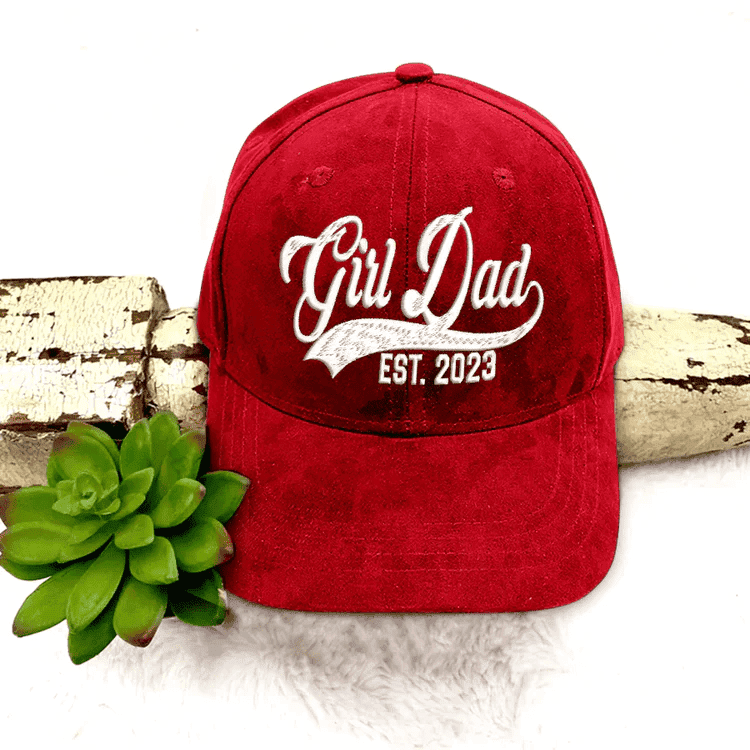 Personalized Girl Dad Est 2023 Embroidered Cap Custom Birthday Gift
