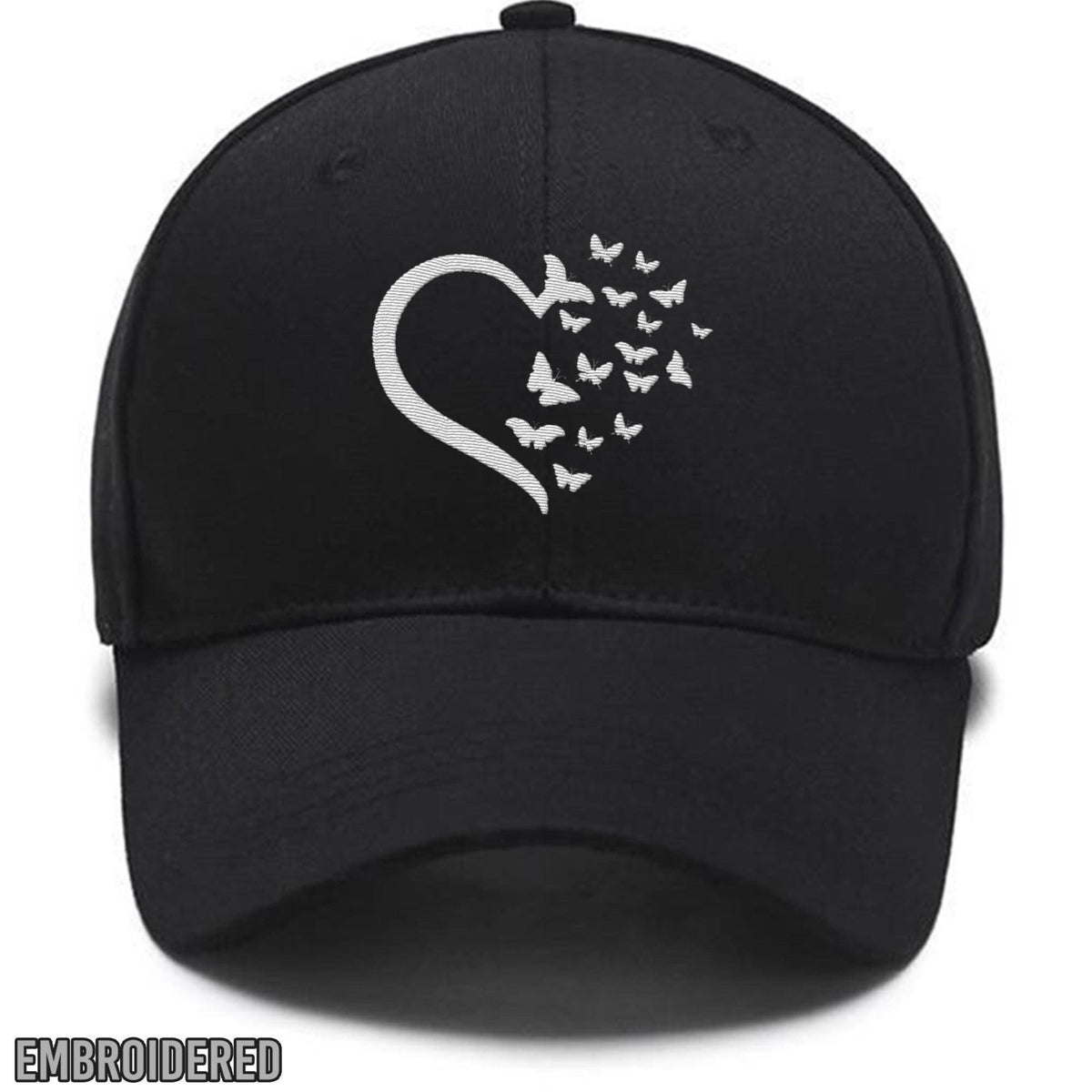 Embroidered Butterfly Heart Hat, Heart Butterfly, Butterfly Wings, Butterfly,Valentine Days Custom Embroidered Hats