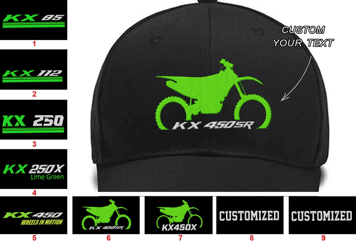 KX 85 KX 112 KX 250 Kx 250X Kx 450 Kx 450sr Kx 450X Collection Embroidered Hats Custom embroidered Hat Custom Embroidered Hats