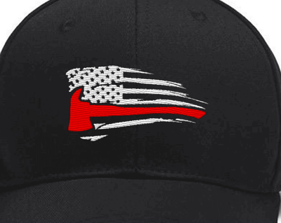 For Firefighter Ax Thin Red Line American Flag, Fireman Ax embroidered hats Custom Embroidered Hats
