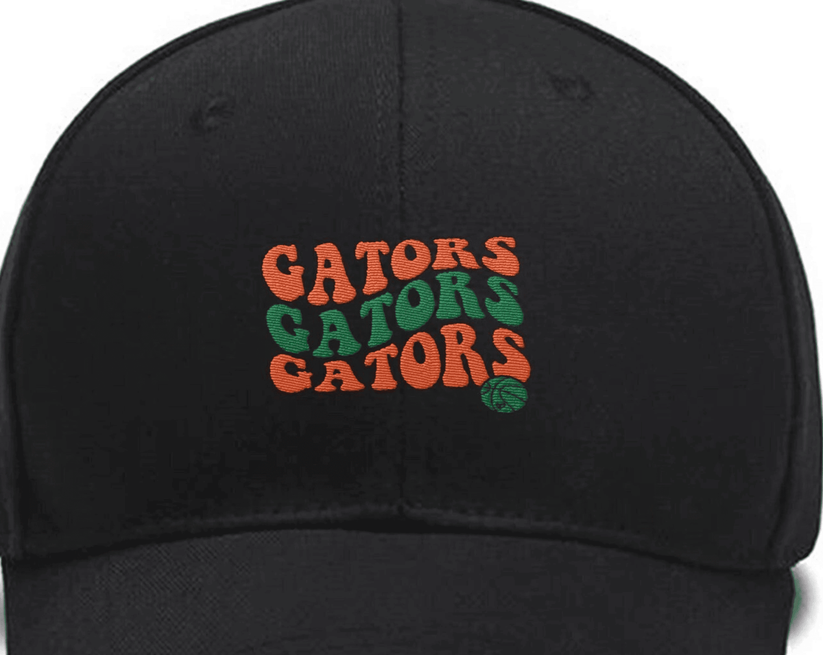 Embroidered Gators Basketball Hat,Stacked Gators,Gators Vibes Custom Embroidered Hats