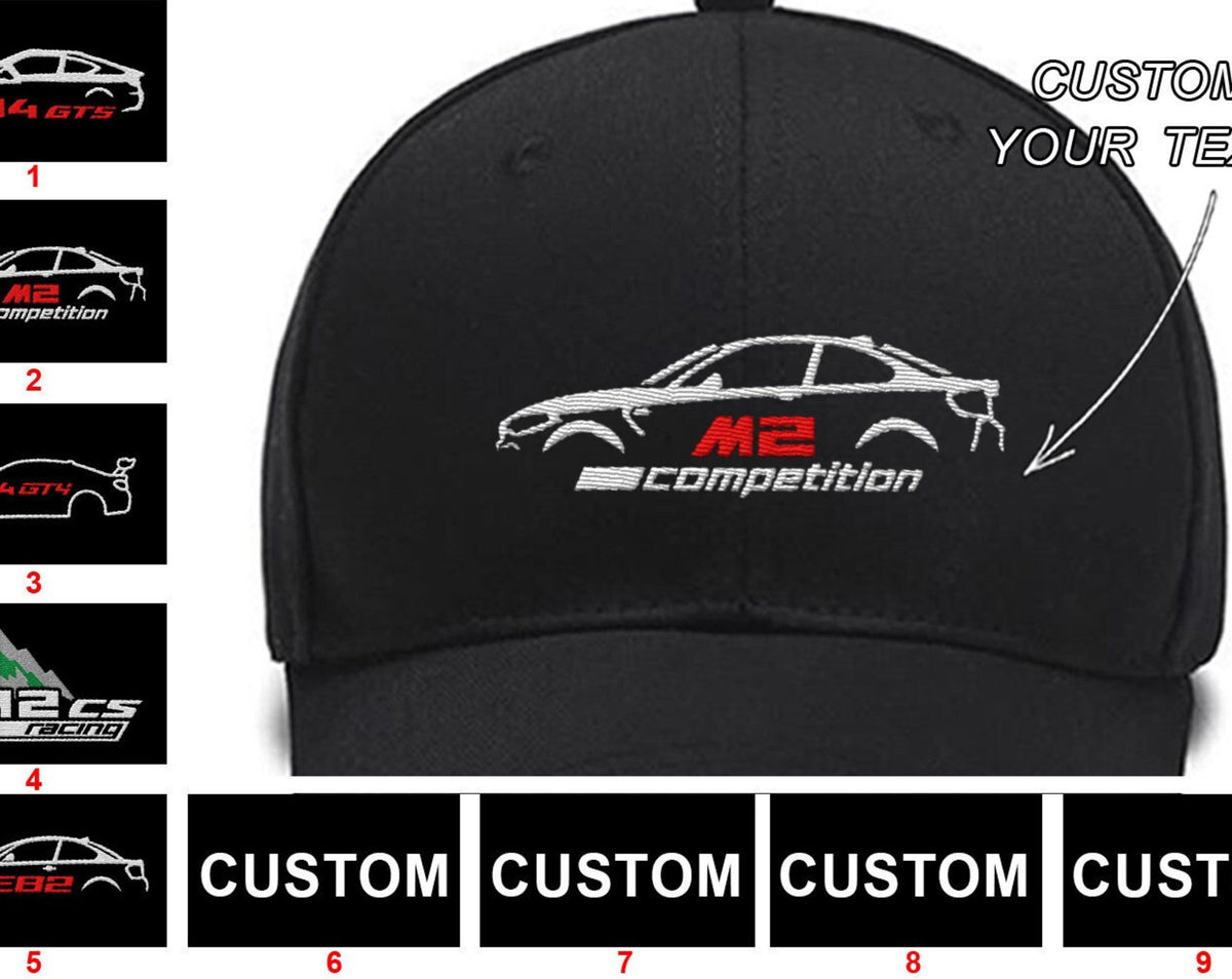 M4 GTS F82 M2 Competition (F87) M4 GT4 F82 M2 CS Racing 1 M Coupe (E82) Collection Embroidered Hats Custom embroidered Hat Custom name Custom Embroidered Hats