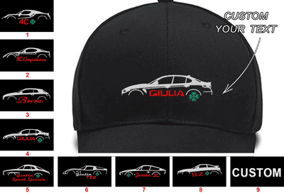 4C 2013-2020 8C Competizione Brera 2005-2010 Giulia Quadrifoglio Giulia Sprint Speciale Giulia TZ2 Junior Z SZ 1989-1991 Embroidered Hats Custom Embroidered Hats