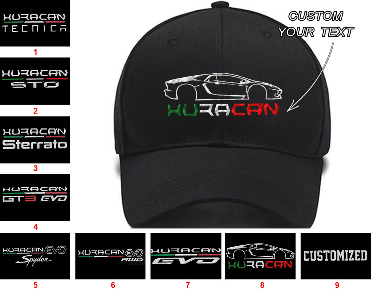 Huracan Huracan Evo Huracan EvoRwdHuracan Evo Rwd HuracanGt3 Huracan Sterrato Huracan Sto Collection Huracan Tecnica Embroidered Hats Custom Custom Embroidered Hats