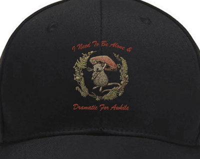 Embroidered Alone and Dramatic Hat Custom Embroidered Hats