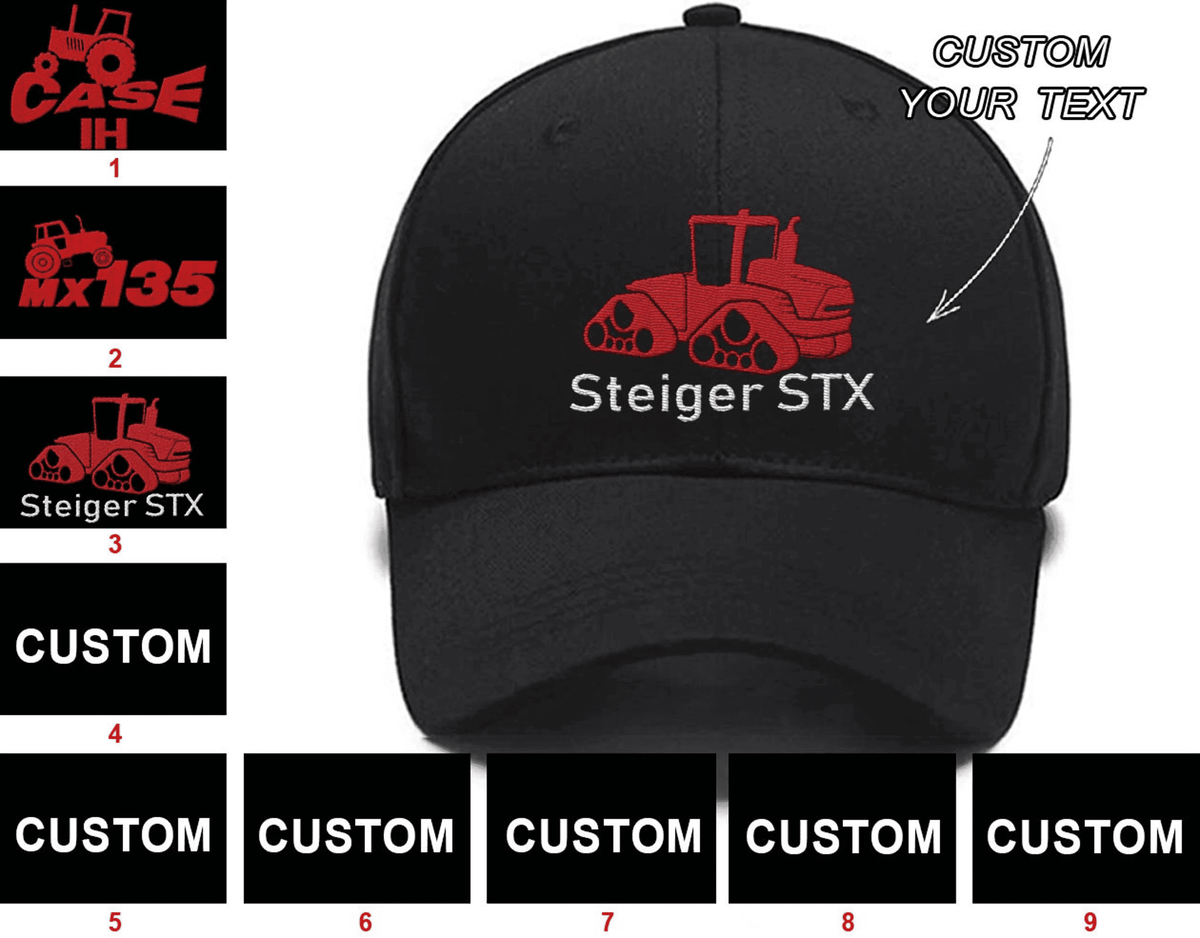 Case Tractor MX-135 Farm Tractors STX Steiger Collection Embroidered Hats Custom embroidered Hat Custom Embroidered Hats