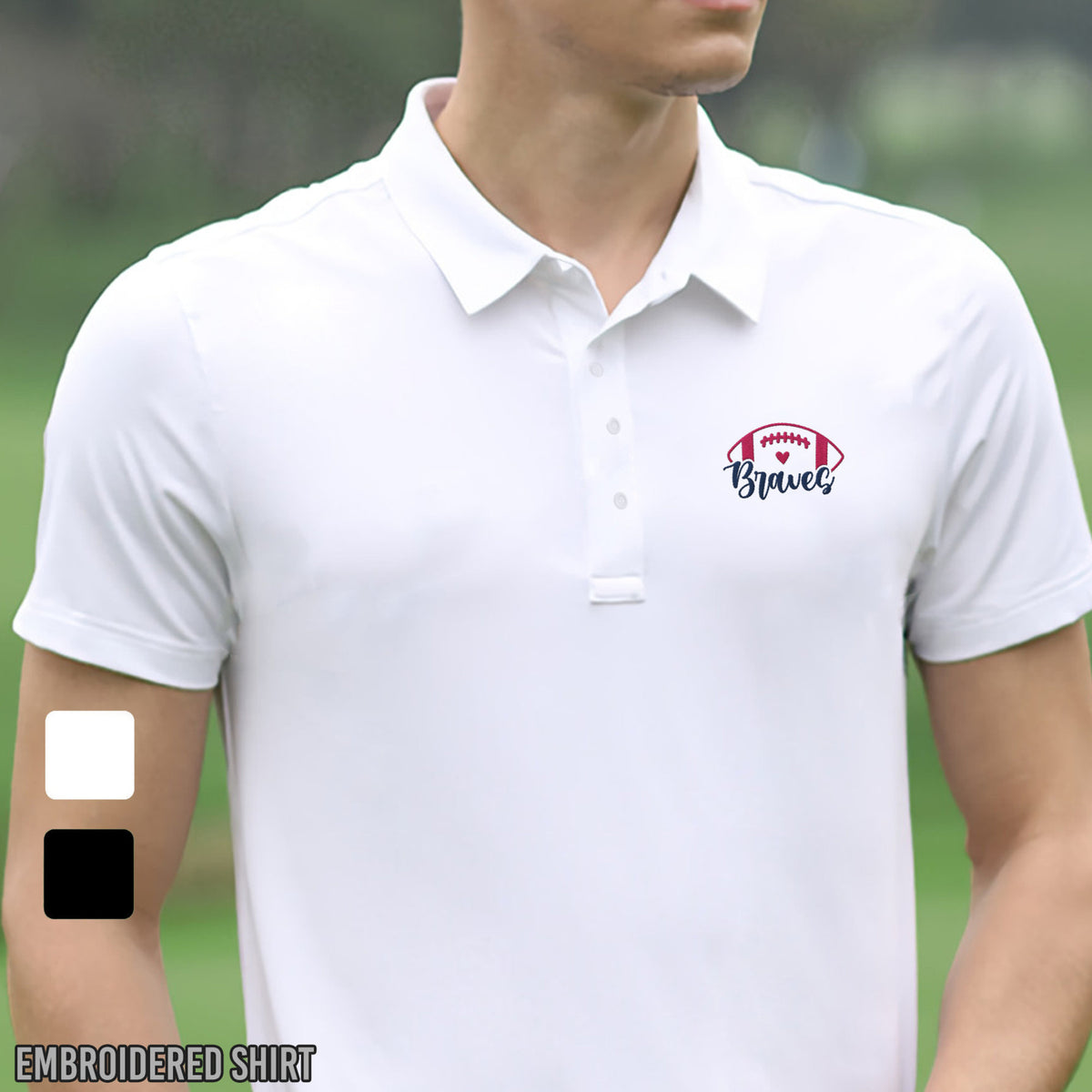 Embroidered Go Braves Baseball Polo,Braves Mascot,Braves Mom Custom Embroidered Hats