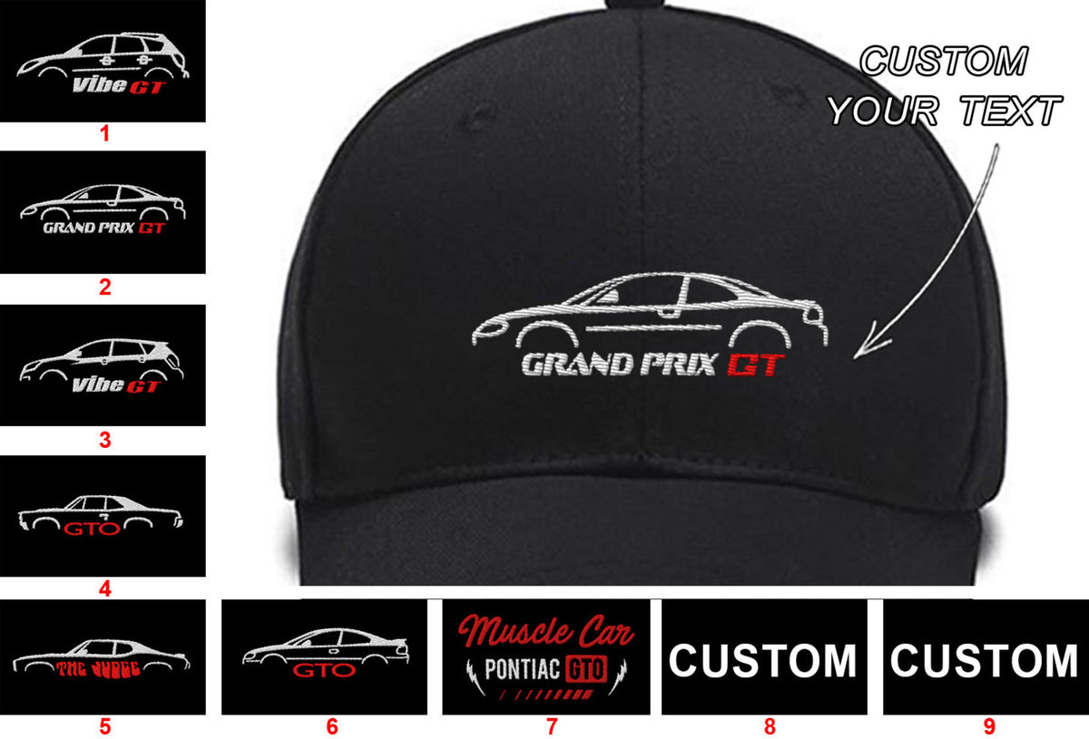 Vibe GT Grand Prix GT Coupe The Judge 1969 GTO Muscle 2003-2006 Collection Embroidered Hats Custom embroidered Hat Custom name Custom Embroidered Hats