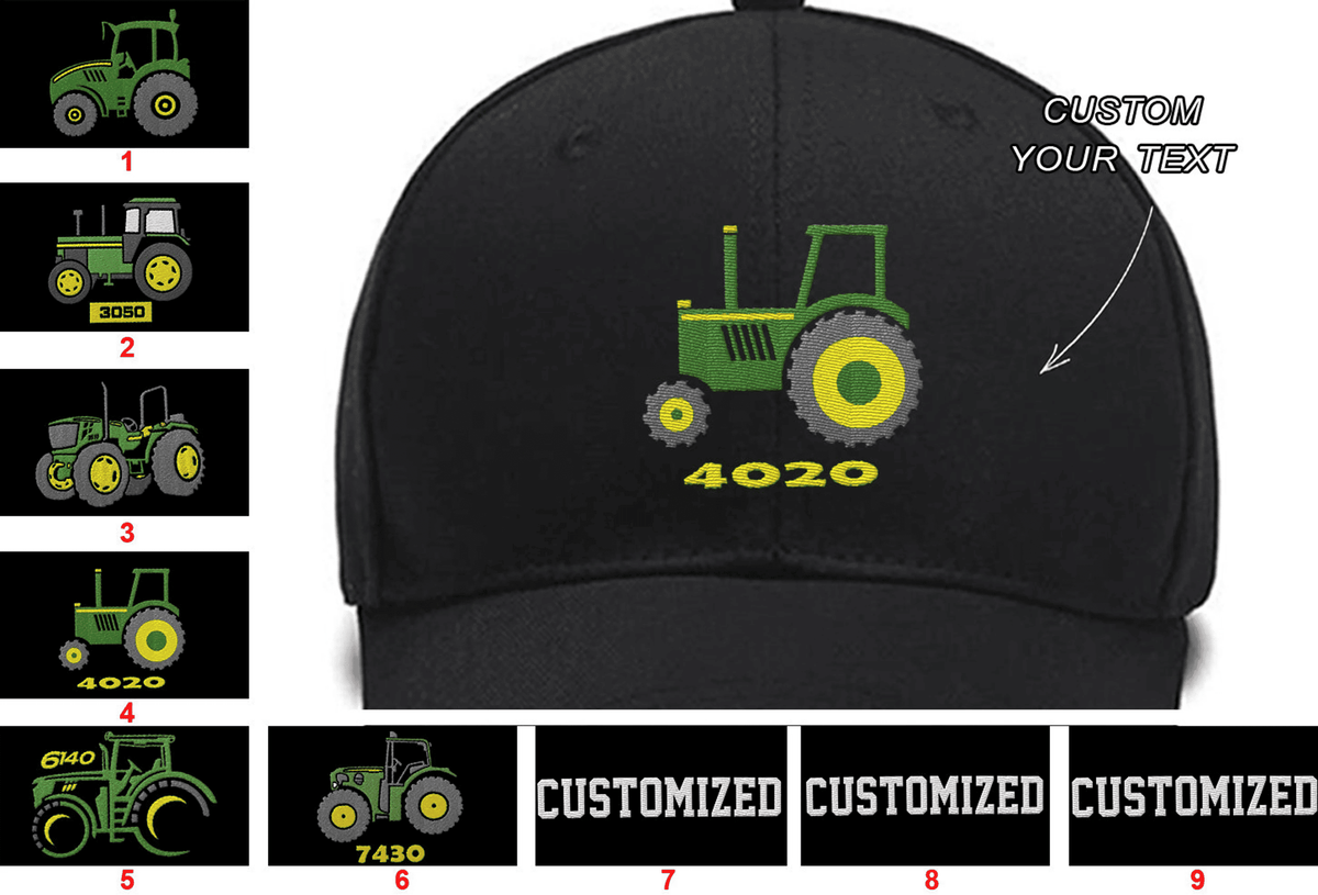 1997 8400 Tractor 3050 Tractor 1989 3150 Tractor 4020 Tractor 6140R Tractor 7430 Tractors Collection Embroidered Hats Custom embroidered hat Custom Embroidered Hats