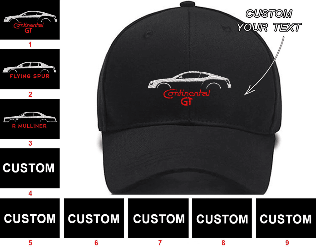 Continental Flying Spur Continental GT Continental R Mulliner Collection Embroidered Hats Custom embroidered hat Custom Embroidered Hats