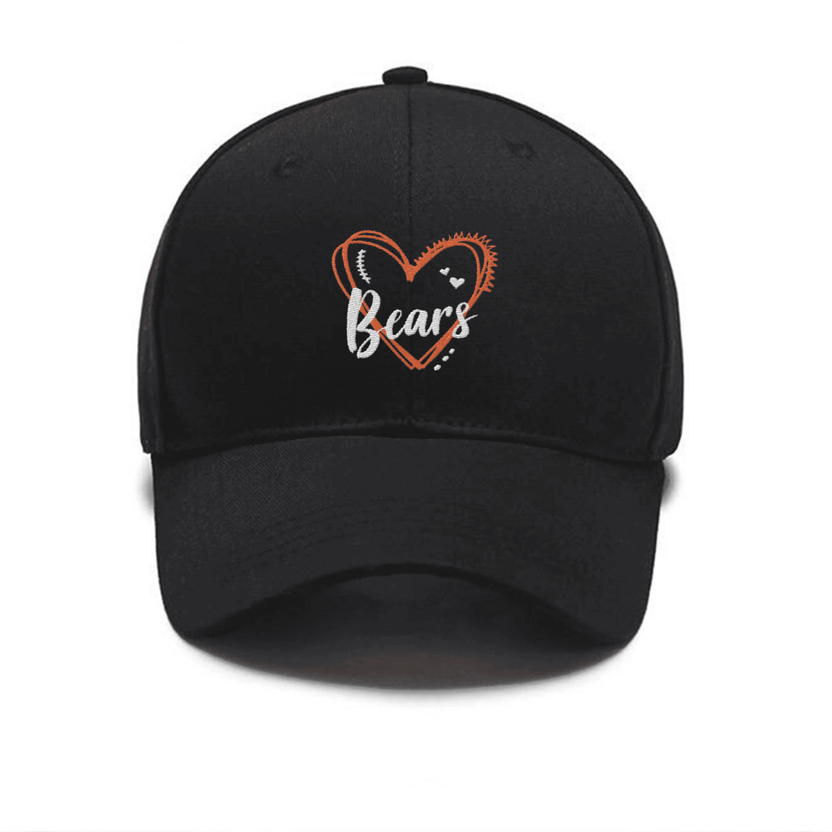 Embroidered Bears Heart Polo,Bears,Bears Football, Bears Mascot Custom Embroidered Hats