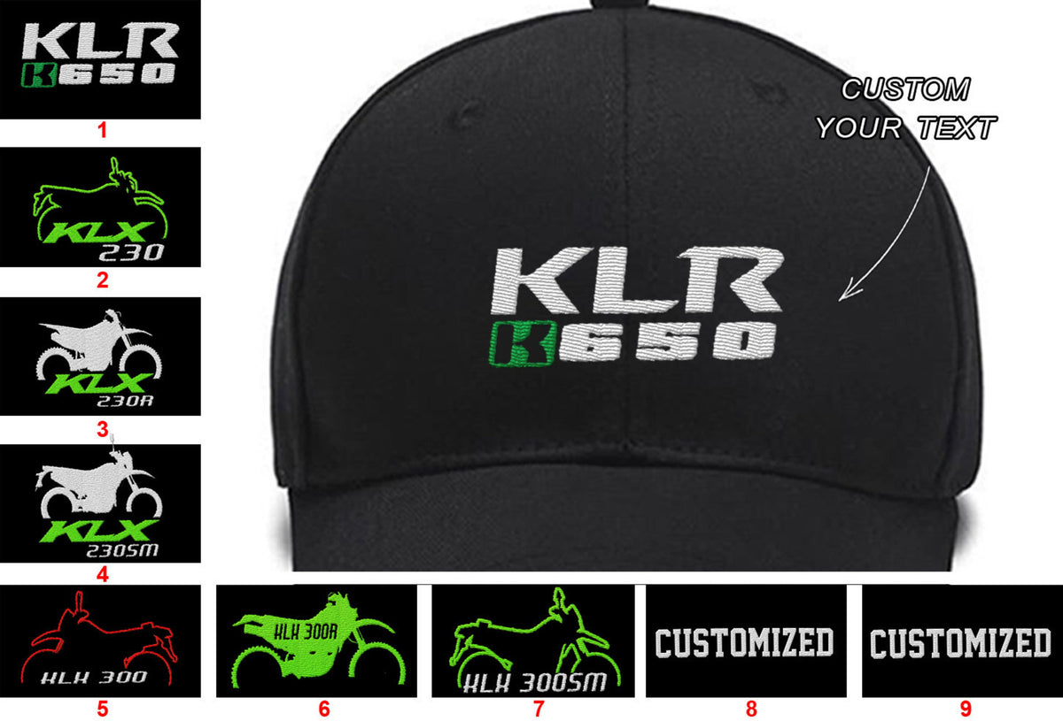 KLR 650 KLX 230 Klx 230R Klx 230SM Klx 300 Klx 300R Klx 300Sm Collection Embroidered Hats Custom embroidered Hat Custom Embroidered Hats