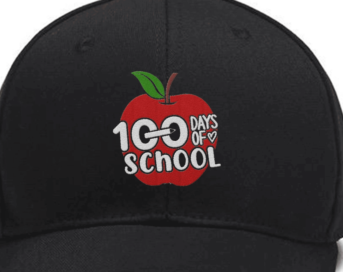 Embroidered 100 Days Of School Polo,back To School, teacher school, kid's Custom Embroidered Hats