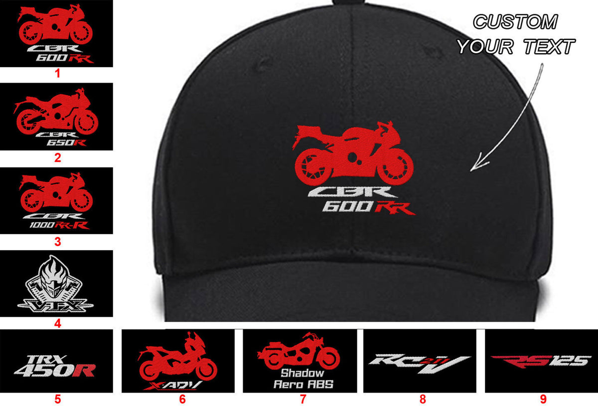 CBR600RR CBR650R HRC CBR1000RR-R TRX450R VTX X-ADV 750 RC211V RS125 Shadow Aero Collection Embroidered Hats Custom embroidered Hat Custom Embroidered Hats