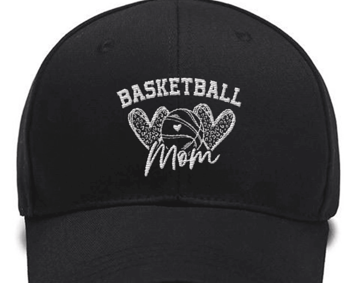 Embroidered Basketball Mom Polo,Basketball,Basketball Heart,Leopard Heart Custom Embroidered Hats