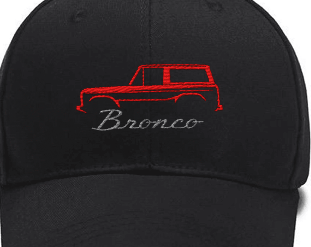 For Bronco Silhouette Race Red Bronco 2 Door Embroidered Hats Custom Embroidered Hats