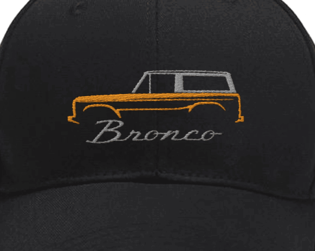 For Bronco Silhouette Race Red Bronco 2 Door Embroidered Hats Custom Embroidered Hats