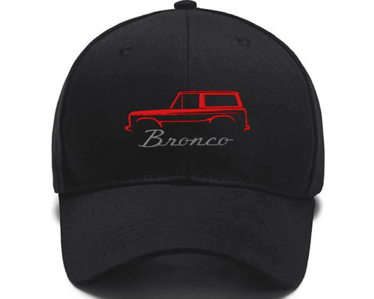 For Bronco Silhouette Race Red Bronco 2 Door Embroidered Hats Custom Embroidered Hats