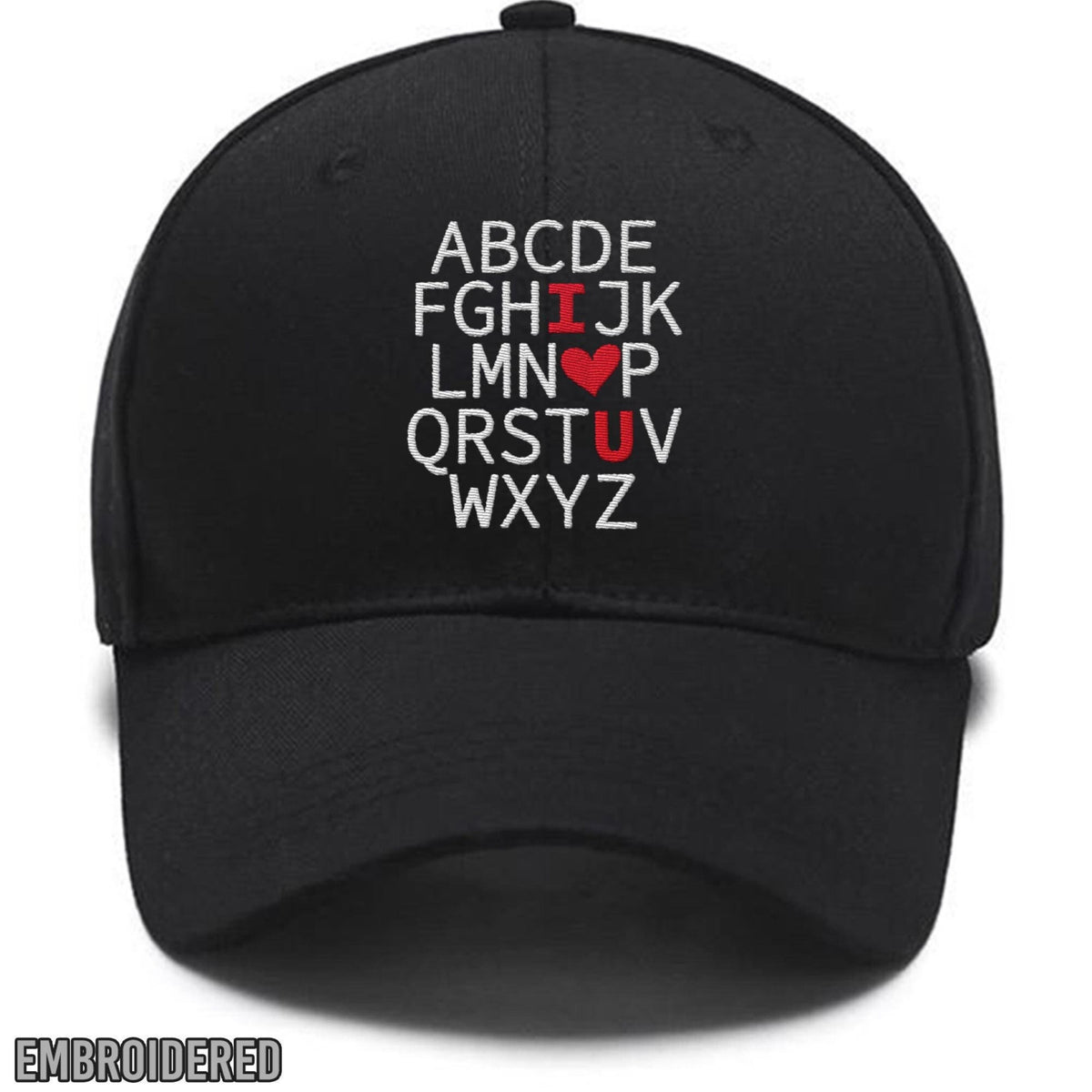 Embroidered Alphabet I Love You Hat Hat, Dramatic Sassy,Drama Queen, valentines Day Custom Embroidered Hats
