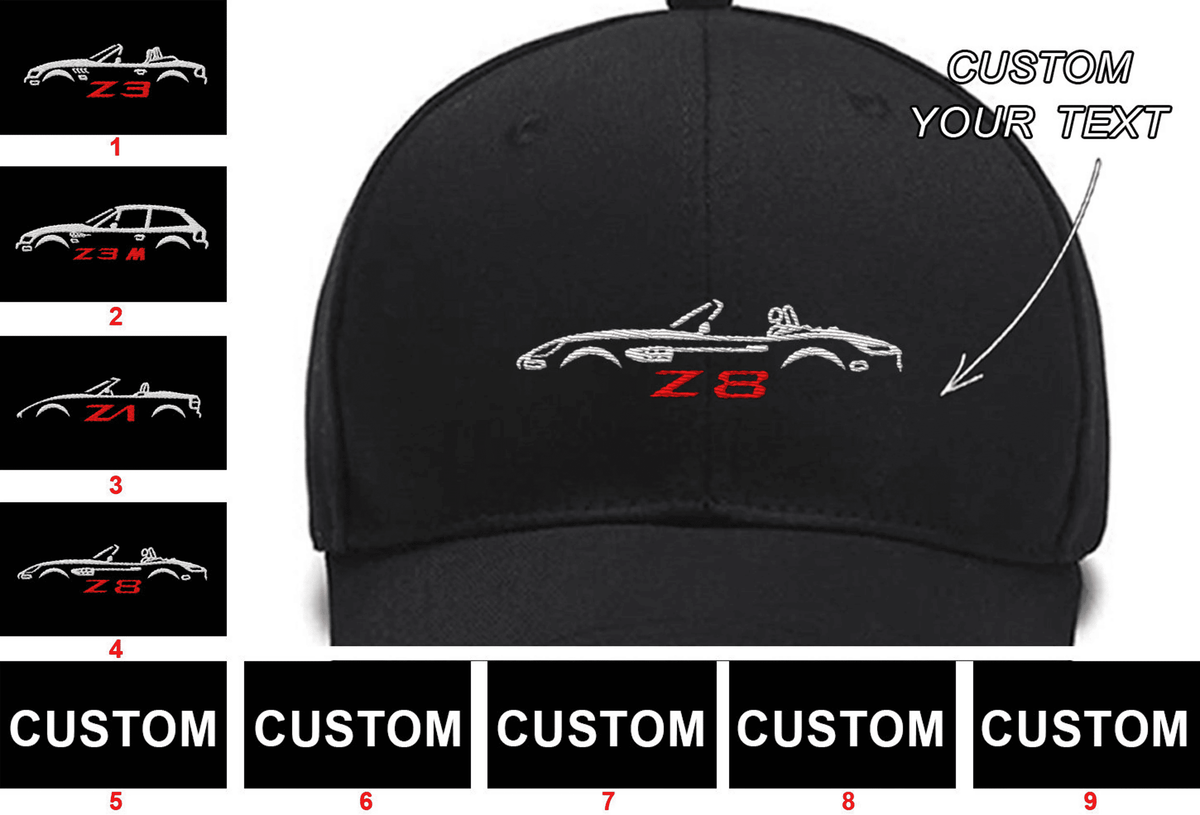Z3 Roadster Z3 M Couple Z1 Z8 Collection Embroidered Hats Custom embroidered Hat Custom name Custom Embroidered Hats
