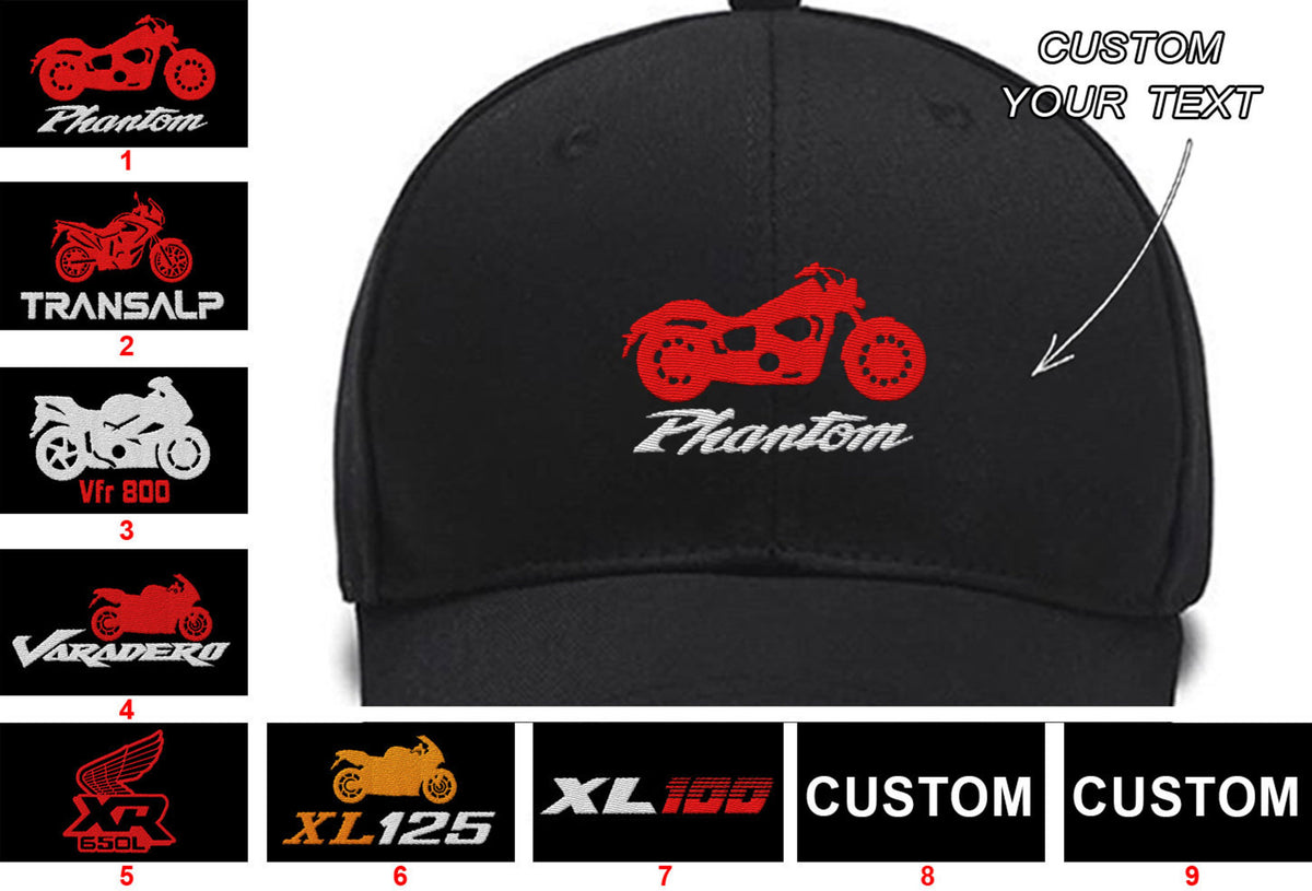 SHADOW PHANTOM Transalp Vfr 800 XL100 XL125 XL125V Varadero XR650L Collection Embroidered Hats Custom embroidered Hat Custom Embroidered Hats