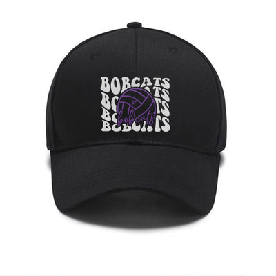 Embroidered Bobcats Basketball Hat,Stacked Bobcats,Bobcats Mascot Custom Embroidered Hats