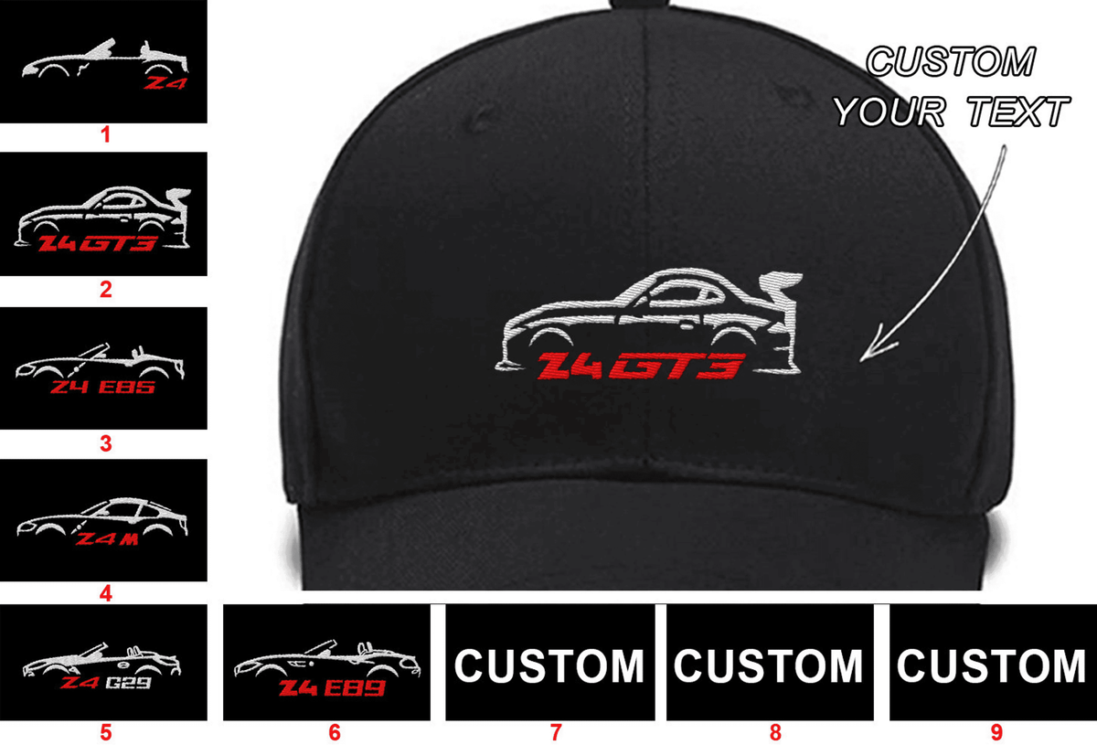Z4-Roadster M Z4-GT3 Rodaster Z4 (E85) Roadster Z4 M Couple E85 Z4 G29 Z4 E89 Collection Embroidered Hats Custom embroidered Hat Custom name Custom Embroidered Hats