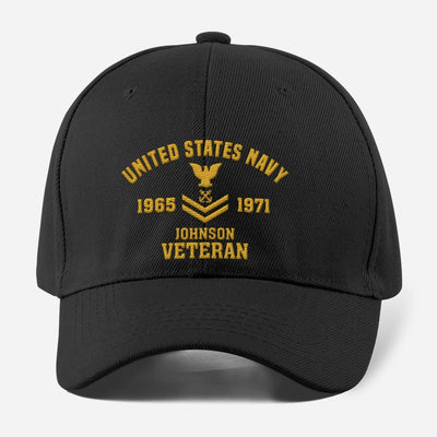 Customized U.S Navy Veteran Embroidered Classic Cap - Custom Name