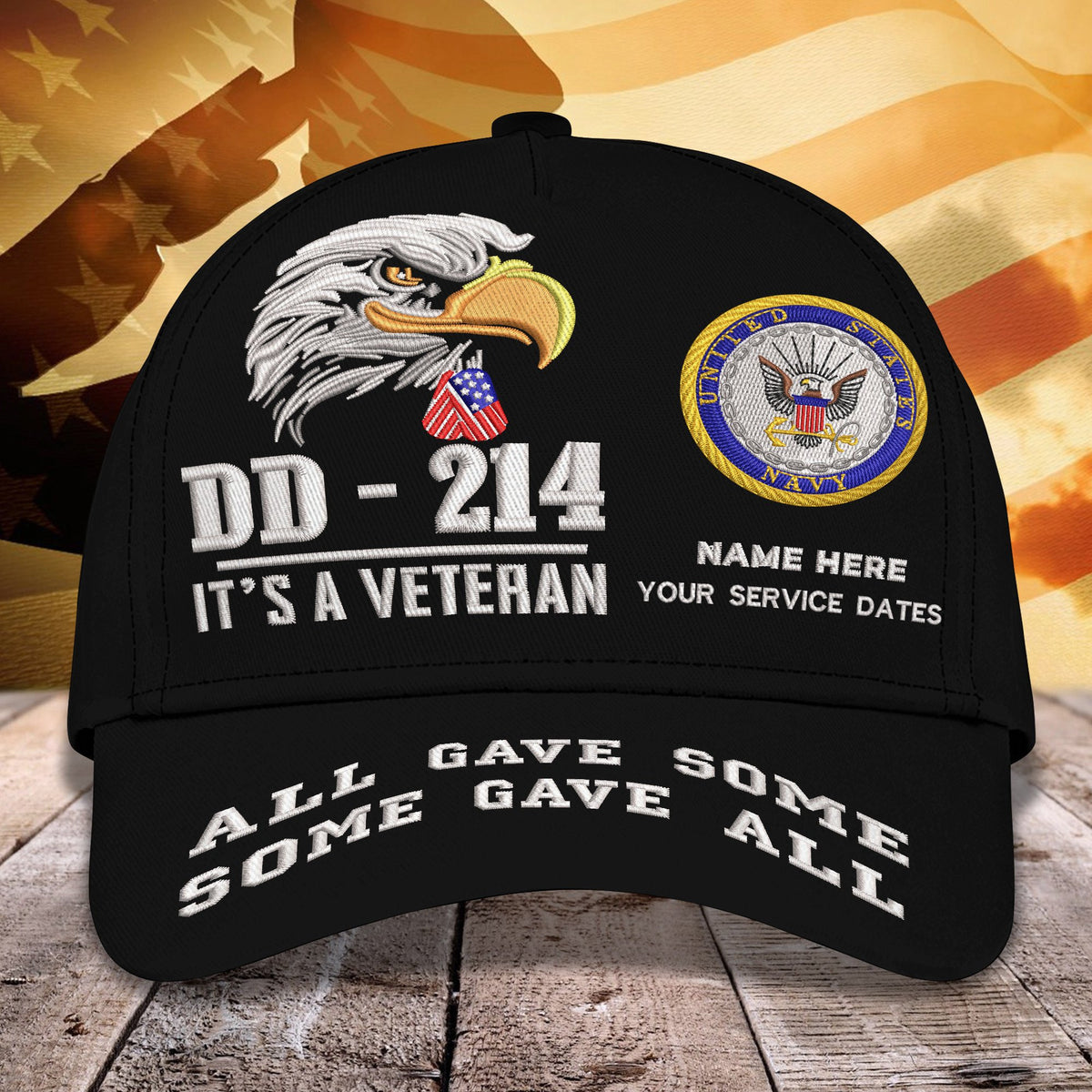 Custom Embroidery Cap - DD - 214 All Gave Some - Some Gave All