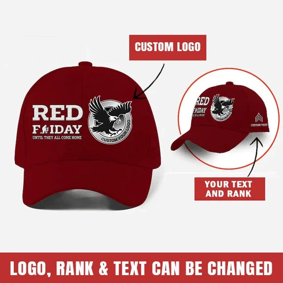 Remember Everyone Deployed Honoring - Custom Embroidered U.S. Branches Veteran Cap - Personalized Memorial Red Friday Hat