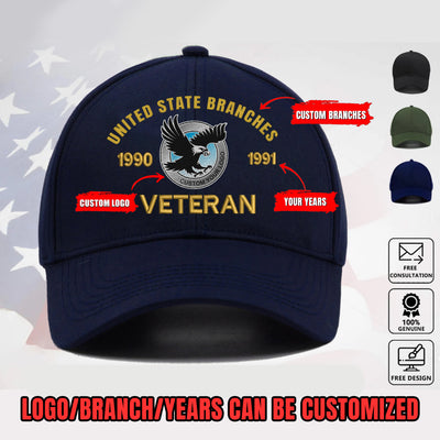 Custom Embroidered US Veteran Hat - Military Honor Classic Cap