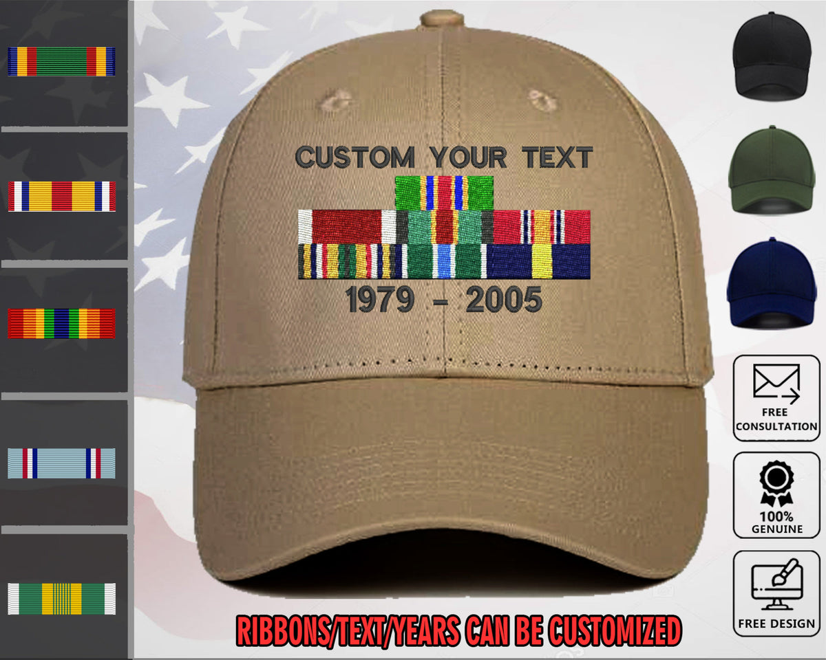 Custom US Military Embroidery Hat - Personalized Veteran Cap - Veteran Gift Idea