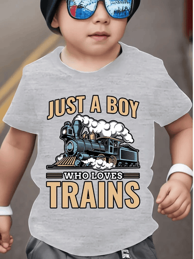 Just A Boy Who Loves Train Printed T Shirt Train Gift Idea