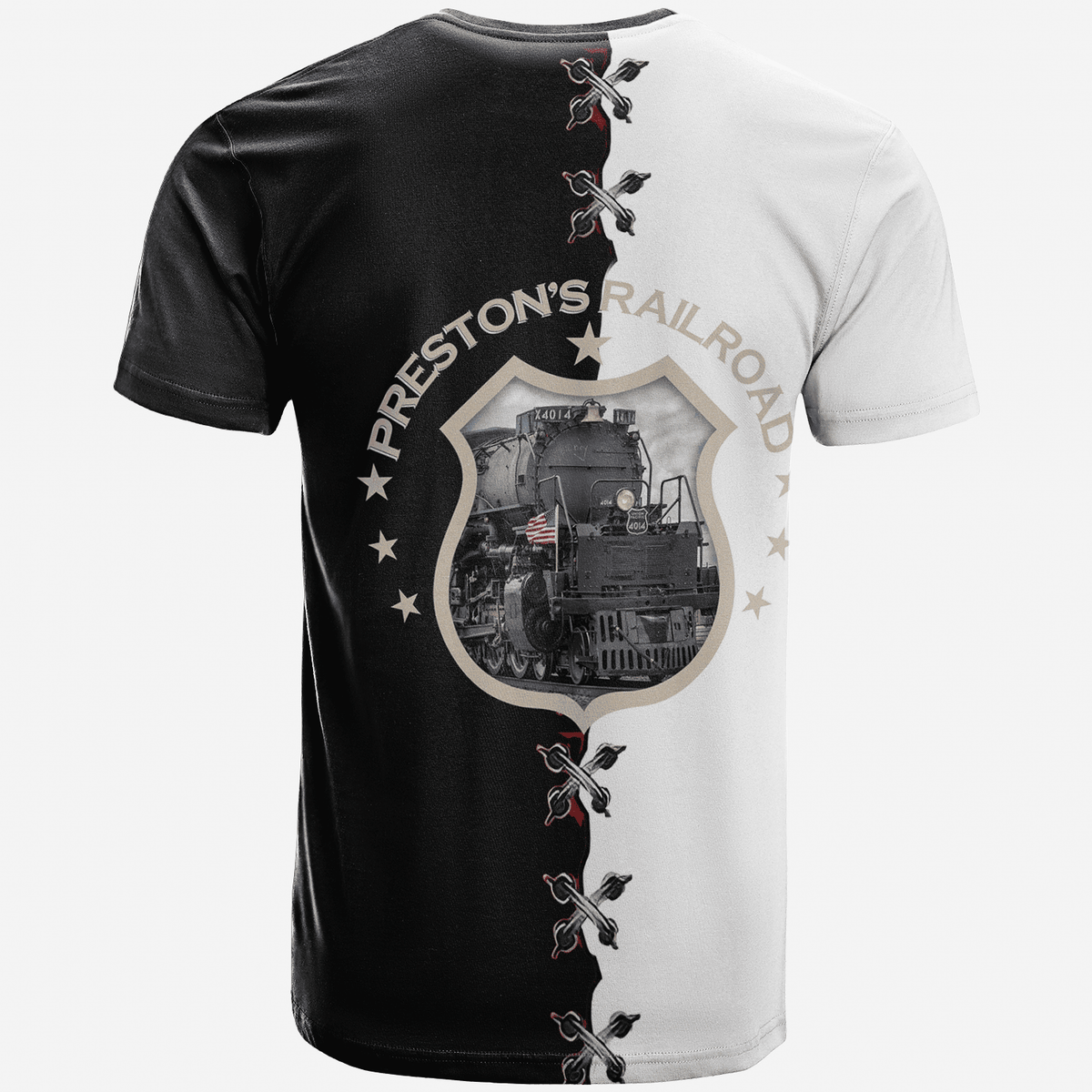 Big Boys Railroad Train T Shirt All Over Print Gift For Train Lovers