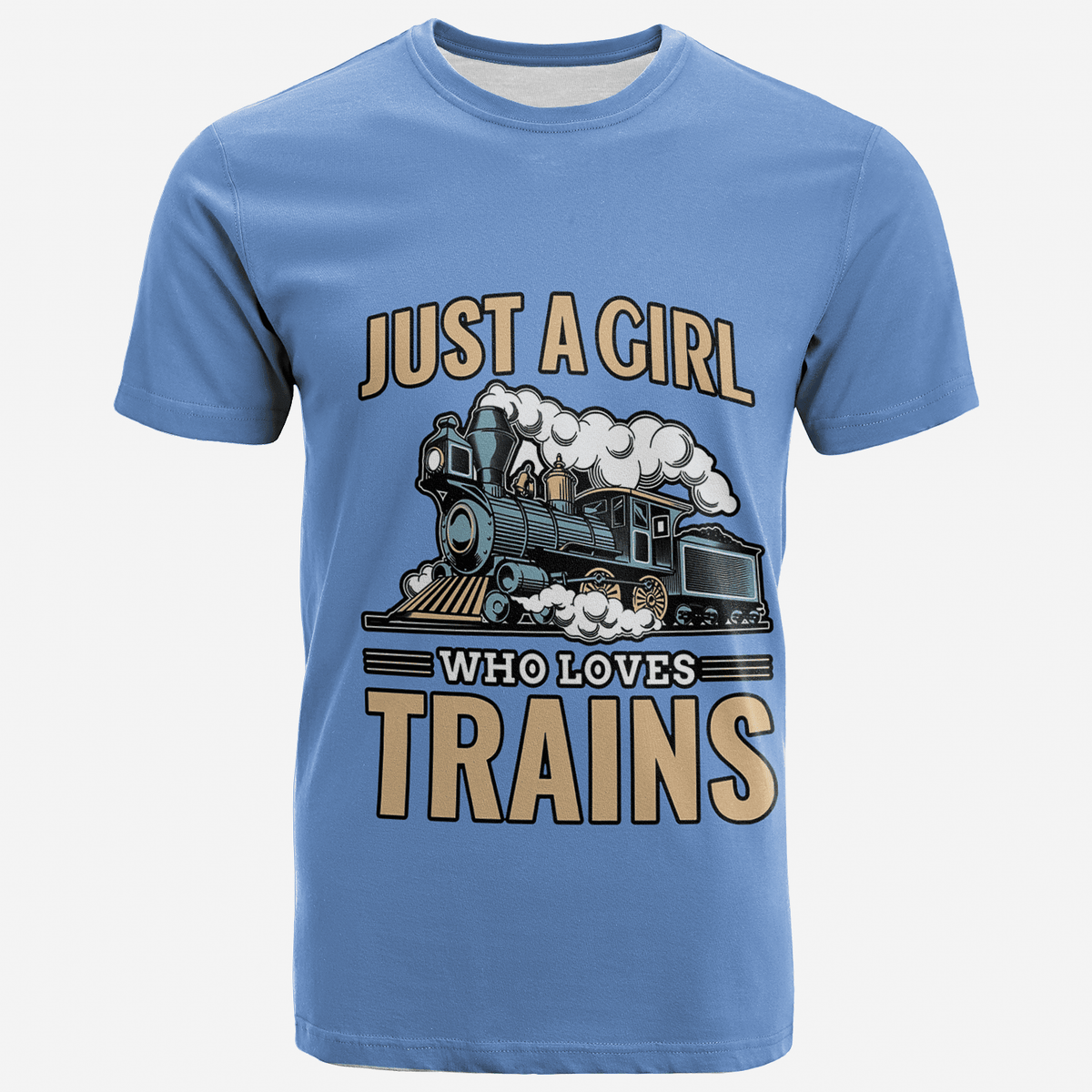 Just A Girl Who Loves Train Printed T Shirt Train Gift Idea