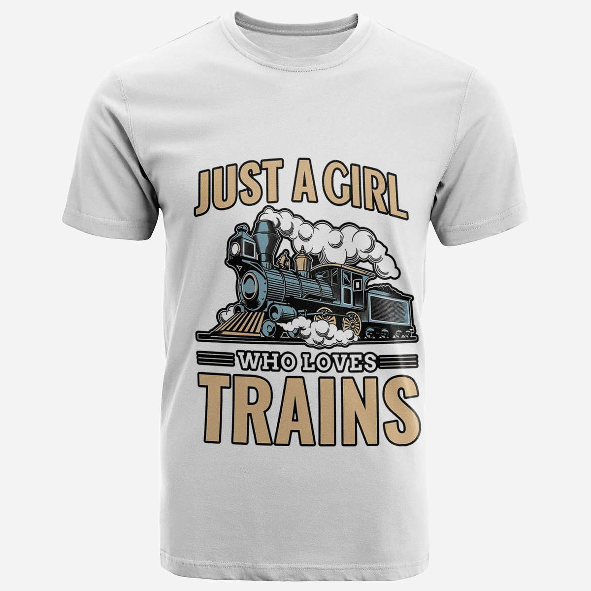 Just A Girl Who Loves Train Printed T Shirt Train Gift Idea