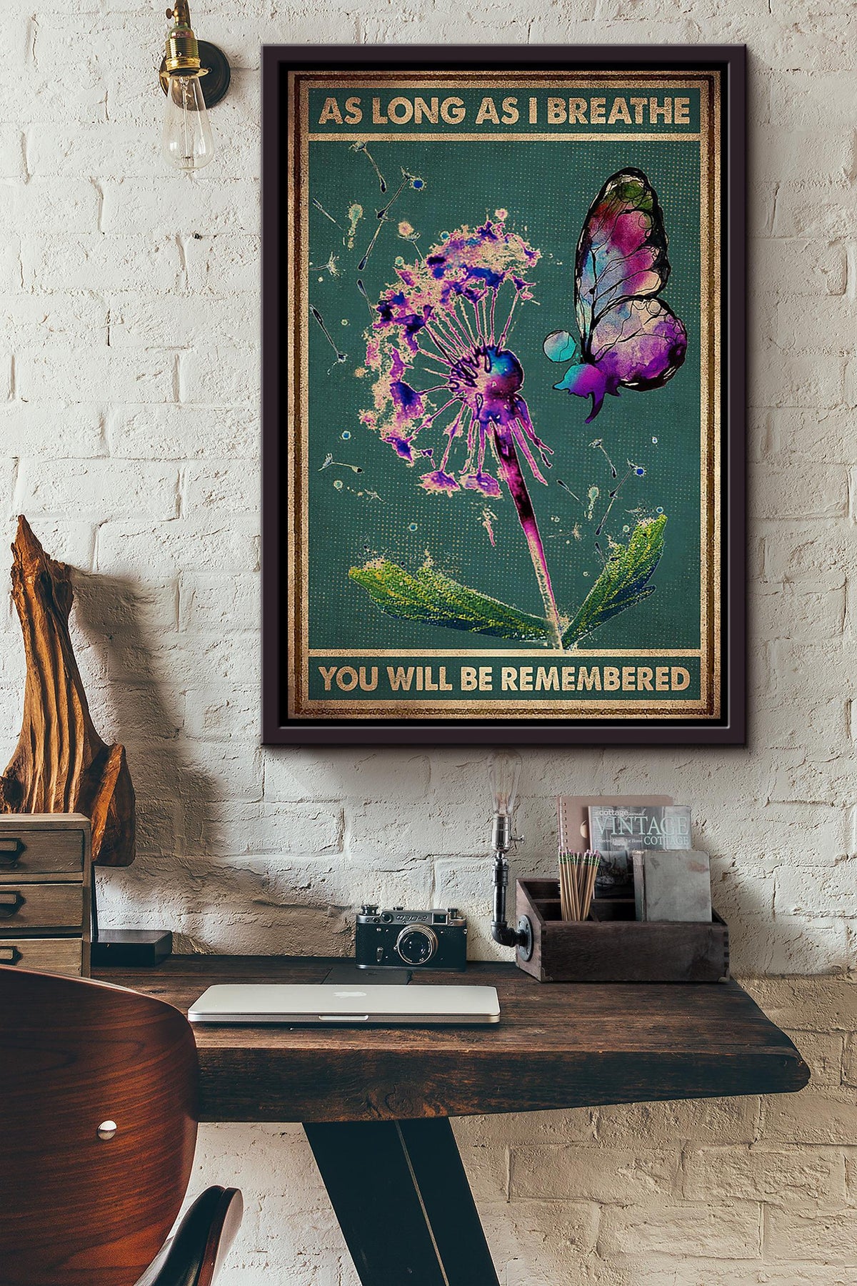 As Long As I Breathe You Will Be Remembered Memorial Wall Art For Home Decor Death Anniversary Framed Canvas Framed Prints, Canvas