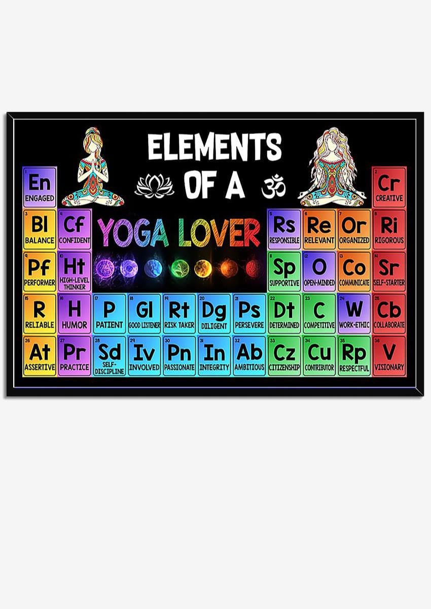 Elements Of A Yoga Lover Hippie Soul Print For Vintage Yoga Girl Gift