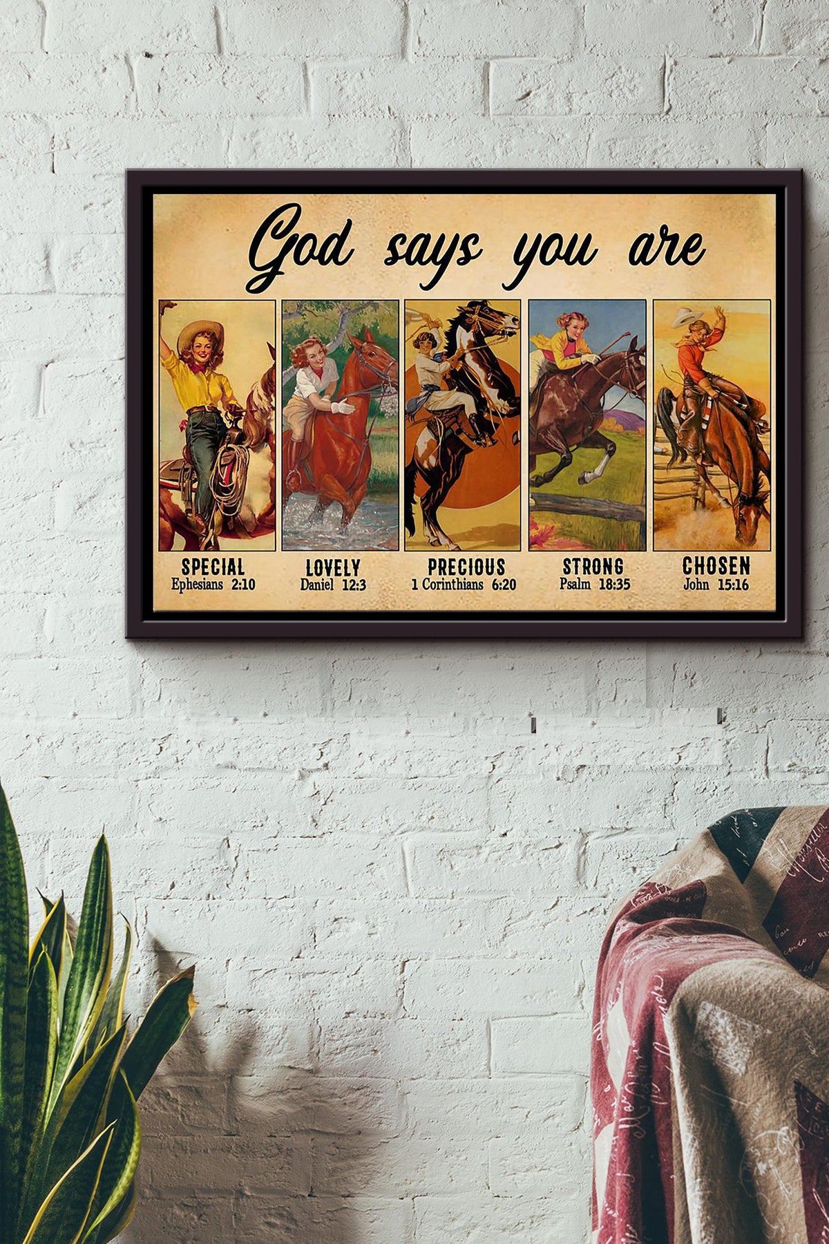 Cowgirl Gof Says You Are Special Lovely Precious Strong Chosen Poster n Framed Matte Canvas