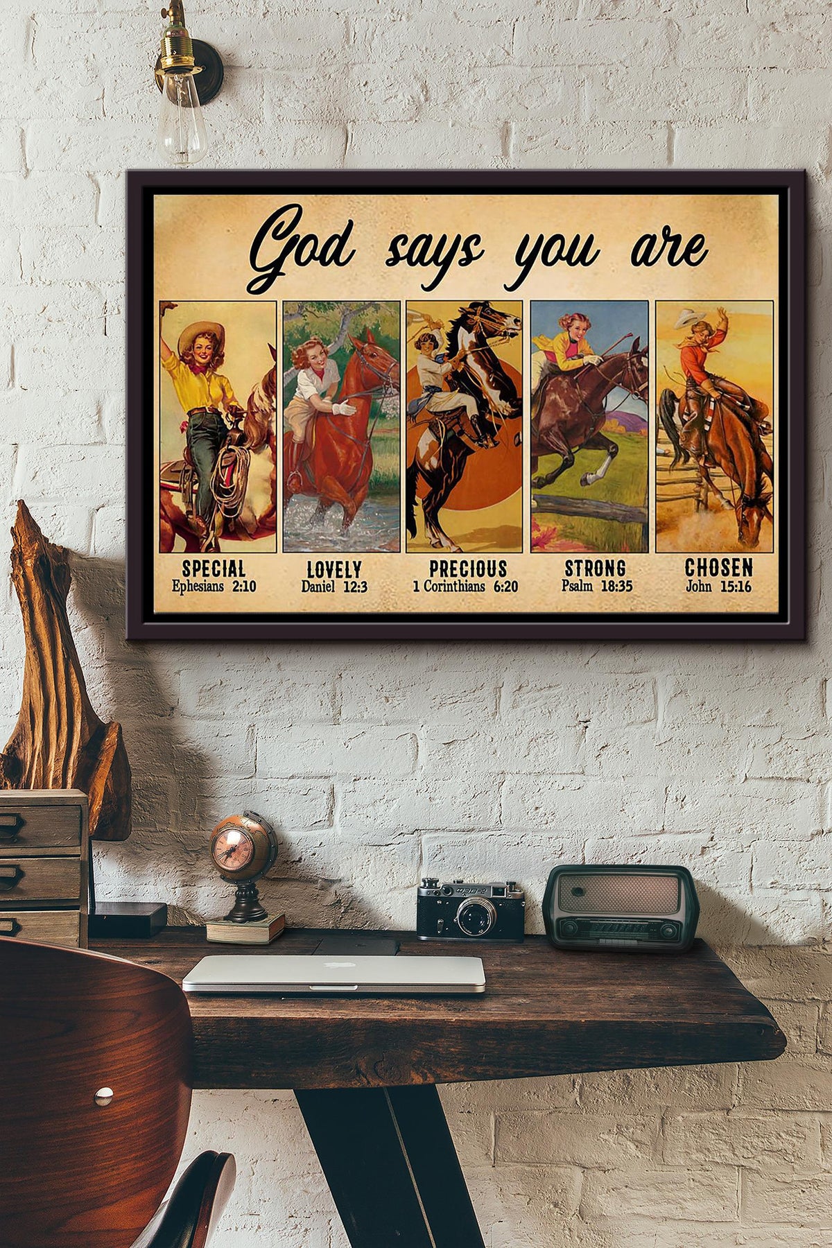 Cowgirl Gof Says You Are Special Lovely Precious Strong Chosen Poster n Framed Matte Canvas
