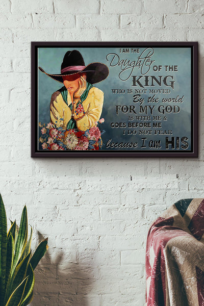 Cowgirl I Am The Daughter Of The King Poster n Framed Matte Canvas
