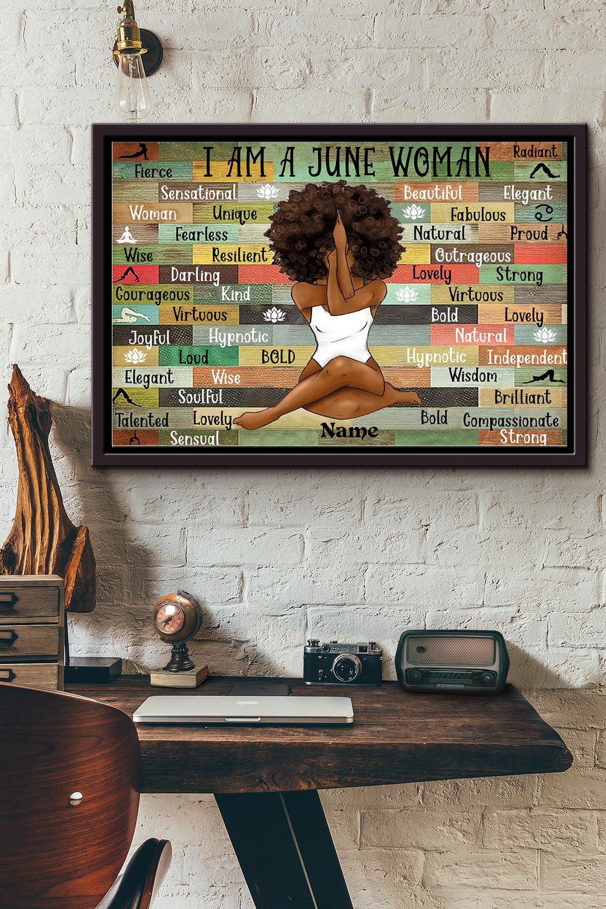 I Am Just A June Woman Poster n Framed Matte Canvas
