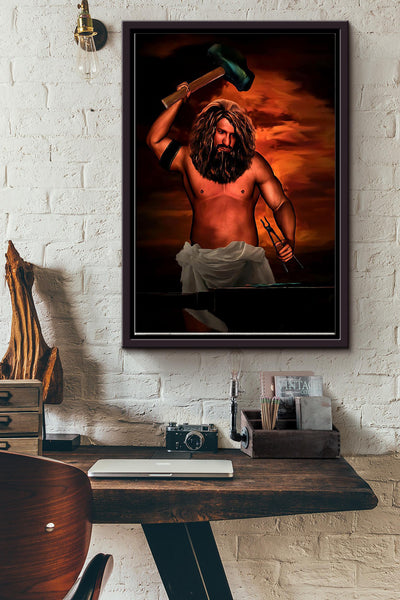 Blacksmith Man Poster Framed Matte Canvas