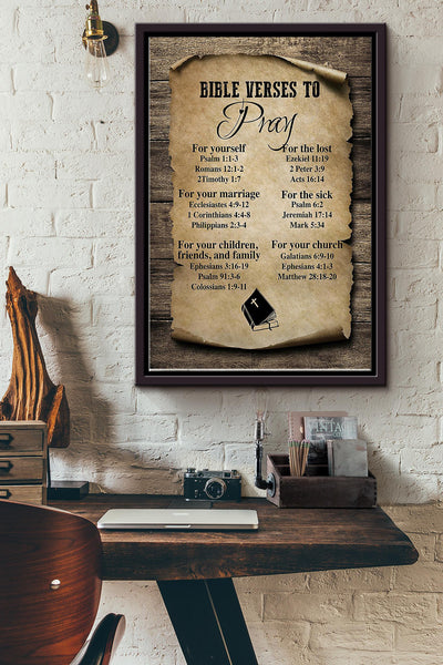 Bible Werse To Pray Poster Framed Matte Canvas
