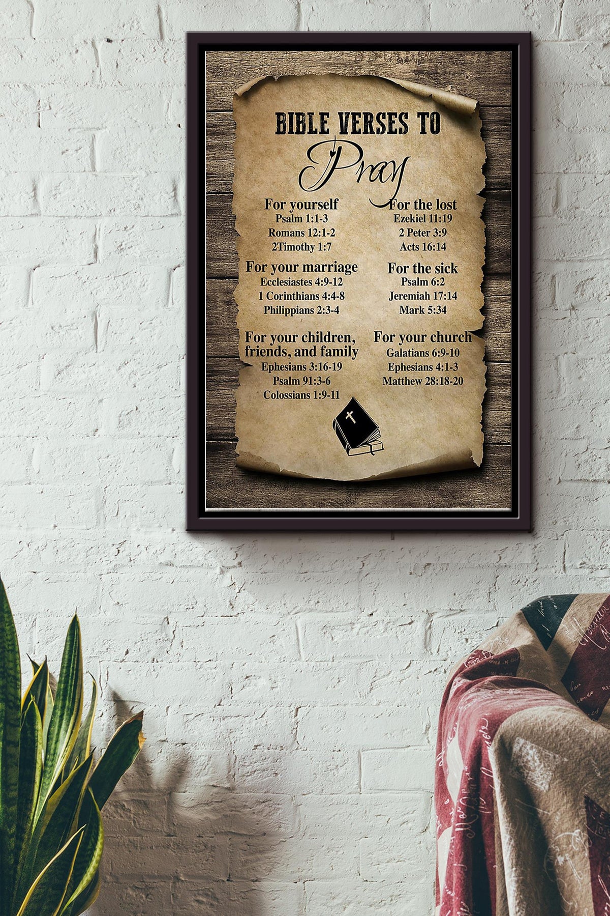 Bible Werse To Pray Poster Framed Matte Canvas