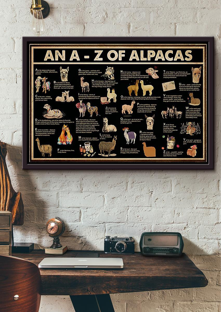 A To Z Of Alpacas Animal Knowledge For Homeschool Nusery Kids Bedroom Decor
