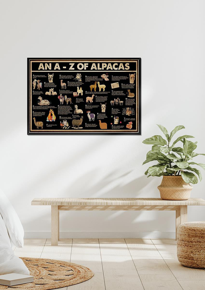 A To Z Of Alpacas Animal Knowledge For Homeschool Nusery Kids Bedroom Decor