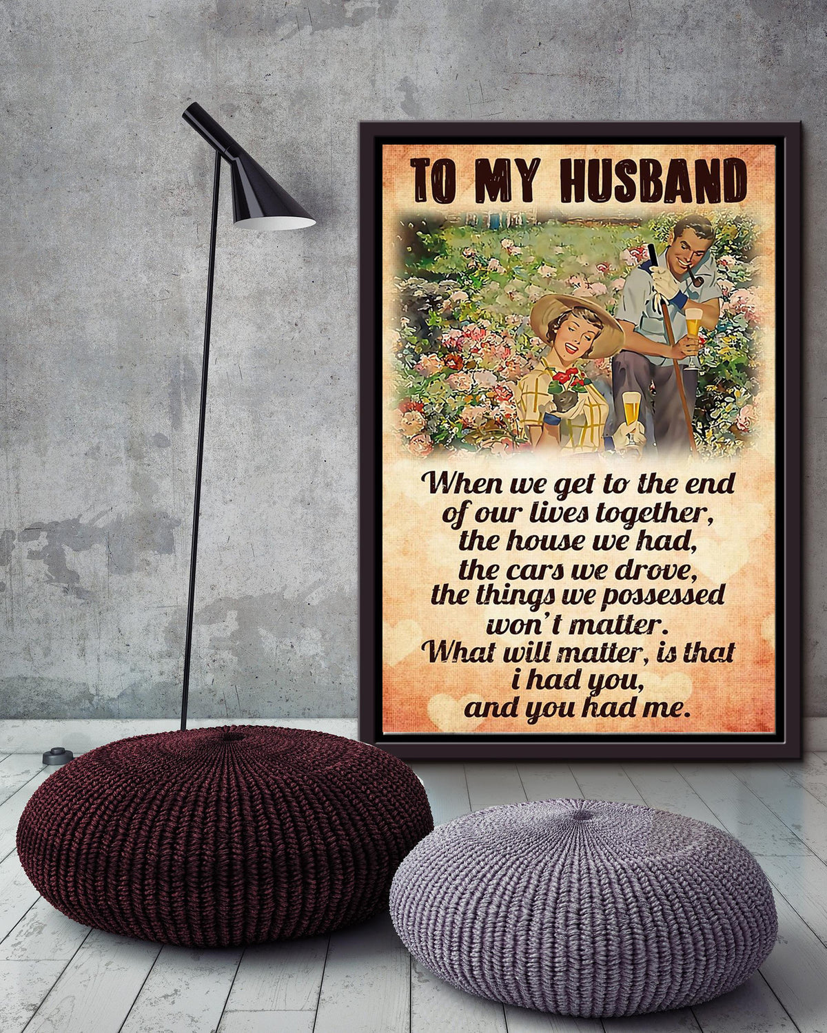 Loving Quote Wall Art From Gardener Wife To Husband Gift For Valentine Wedding Anniversary Framed Canvas Framed Prints, Canvas
